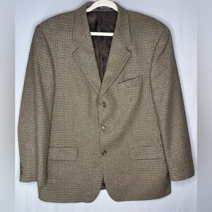 Classic Silk/Wool Houndtooth Blazer for Men
